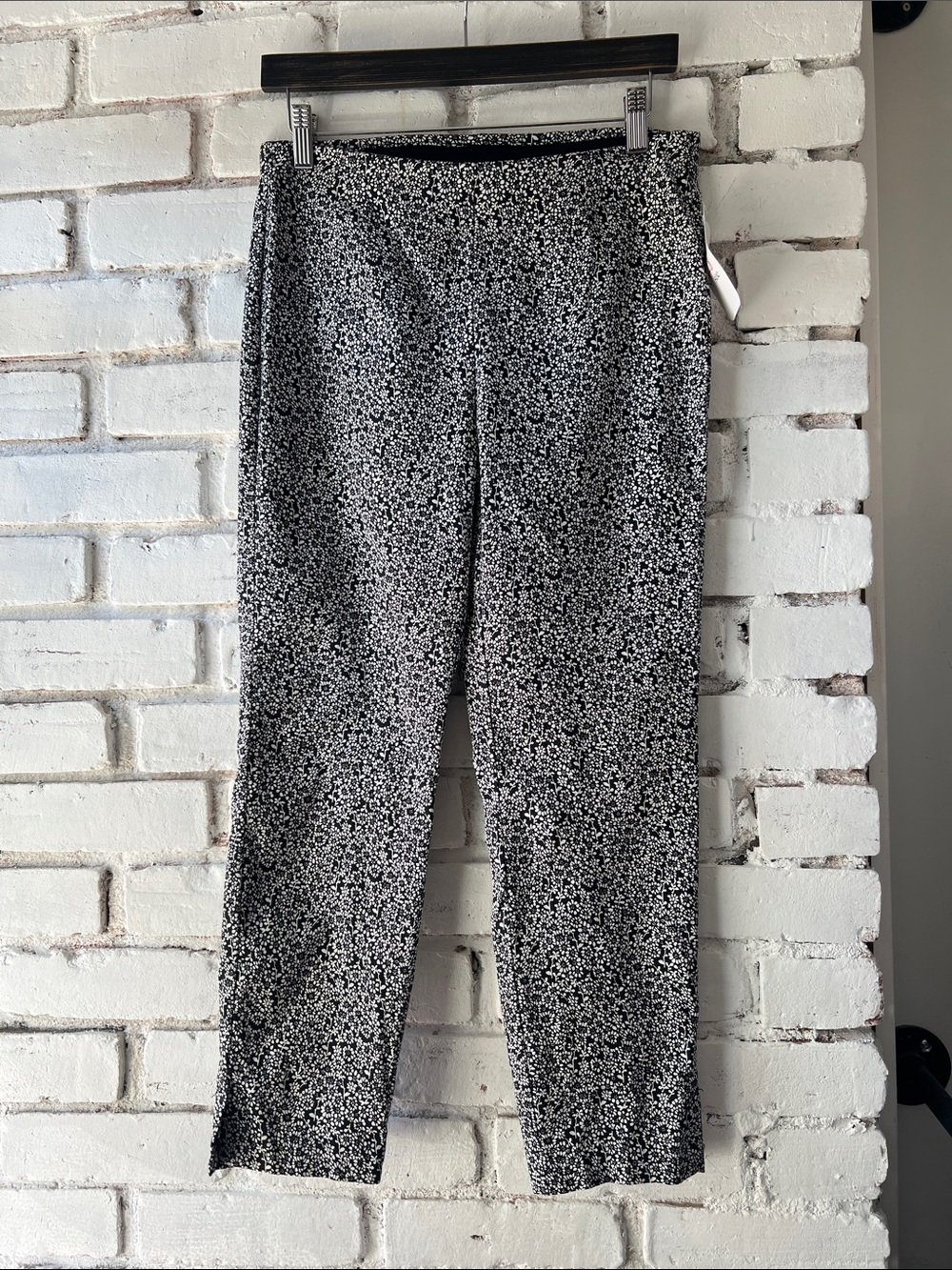 Haggar Black & White Floral Straight Leg Pants